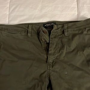 Mens slim straight deep green pants